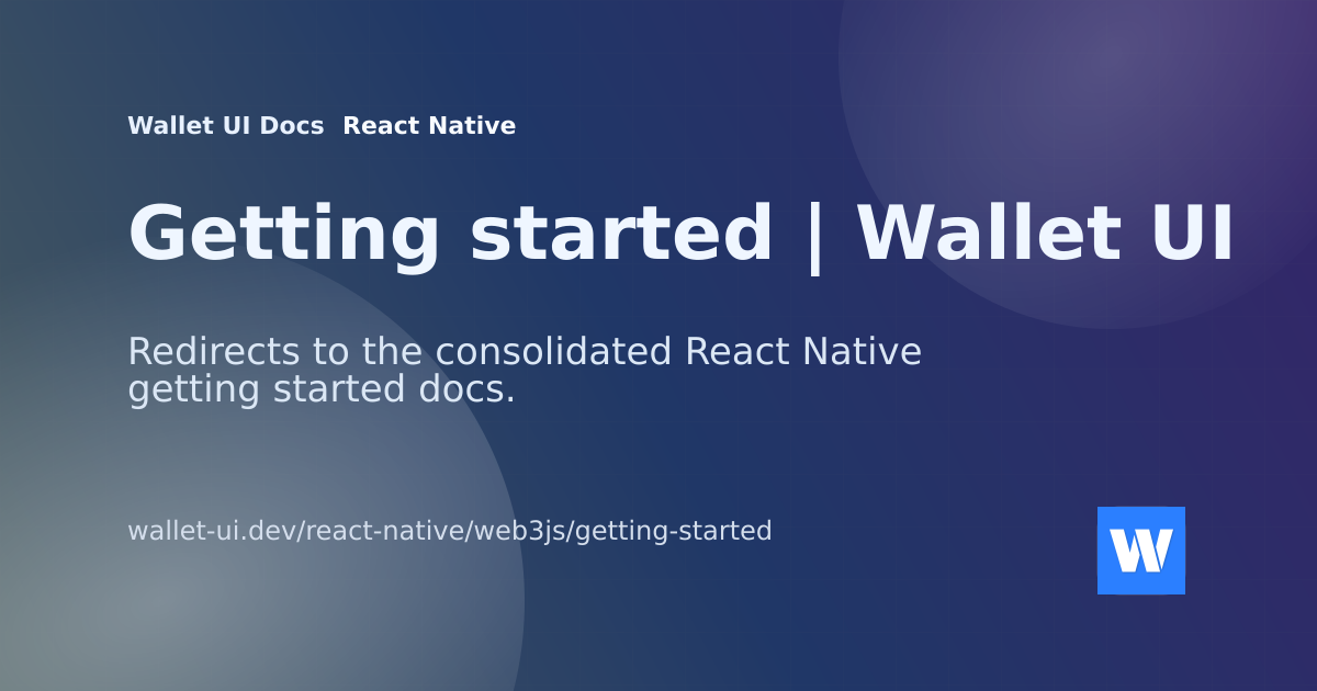 Getting started | Wallet UI